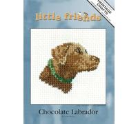 Heritage Crafts Little Friends Coaster Cross Stitch Kit - Chocolate Labrador