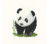Heritage Crafts Little Friends Cross Stitch Kit - Panda (Aida)