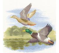 Heritage Crafts Mallard Ducks in Flight Cross Stitch Chart Pattern - John Clayton