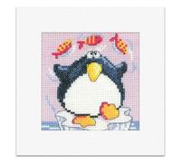 Heritage Crafts Penguin - Christmas Card Karen Carter Cross Stitch Kit