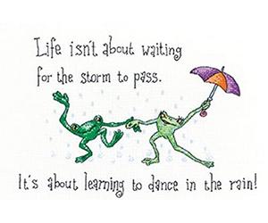 Heritage Crafts Peter Underhill Collection Cross Stitch Kit - Dancing in the Rain (Aida)