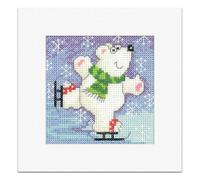 Heritage Crafts Polar Bear - Christmas Card Karen Carter Cross Stitch Kit