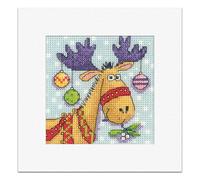 Heritage Crafts Reindeer - Christmas Card Karen Carter Cross Stitch Kit
