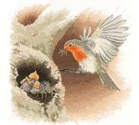 Heritage Crafts Robin in Flight Cross Stitch Chart Pattern - John Clayton