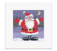 Heritage Crafts Santa - Christmas Card Karen Carter Cross Stitch Kit