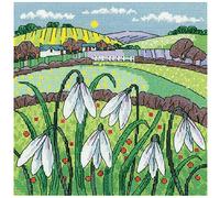 Heritage Crafts Snowdrop Landscape Counted Cross Stitch Kit