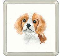 Heritage Crafts Spaniel Puppy - Little Friends Coaster Cross Stitch Kit
