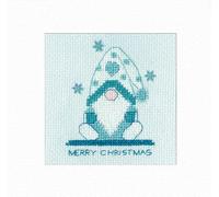 Heritage Crafts Sparkle & Sequin Christmas Card Cross Stitch Kit - Frosted Gonk Cross Stitch Card Kit