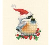 Heritage Crafts Valerie Pfeiffer Chickadees Christmas Chick Counted Cross Stitch Kit 14 count Aida