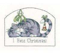 Heritage CRHT1287-E Counted Cross Stitch Kit, 18 x 13.5 cm I Hate Christmas (L)