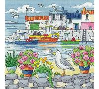 Heritage Cross Stitch Kit Aida Geranium Coast BSGS1567-A 20.5x20.5cm