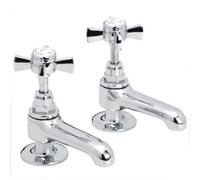 Heritage Dawlish 1/2" Basin Pillar Taps Quarter Turn CD in Chrome TDCC00 (Pair)