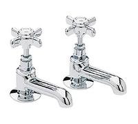 Heritage Dawlish 1924 3/4" Bath Pillar Taps Quarter Turn CD in Chrome TDCC01 (Pair)