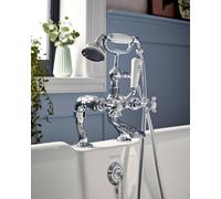 Heritage Dawlish Chrome Bath Shower Mixer, Bathroom Tap With Single-Function Handset - Lifetime Guarantee