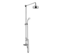 Heritage Dawlish Exposed 2-Control Thermostatic Chrome Lever Fixed Riser Drench Shower Kit - Lifetime Guarantee