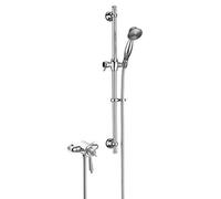 Heritage Dawlish Exposed 2-Control Thermostatic Chrome Lever Riser Shower Kit With Handset - Lifetime Guarantee