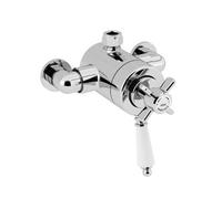 Heritage Dawlish Exposed 2-Control Thermostatic Chrome Lever Shower Valve With Top Outlet - Lifetime Guarantee