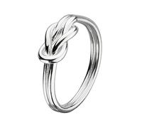 Heritage Dew Sterling Silver Celtic Open Reef Knot Ring - Size - K