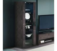 Heritage Display Cabinet - 1 Glass Door - Left - Dark Velvet Birch High Gloss