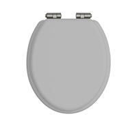Heritage Dove Grey Toilet Seat with Soft Close Brushed Nickel Hinges