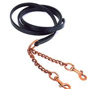 Heritage English Leather Lead And Chain in Black or Havana Black, One Size