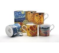 heritage Fine Art Coffee Mugs Collection, Set of 4, Van Gogh and Klimt Masterpiece Designs
