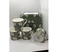 heritage Fine Bone China Mugs, Pimpernel Design, Set of 4 with Gift Box