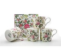 heritage fine Bone China Set of 4 Gift Set Mugs Butterfly Rose Design Free UK delivery