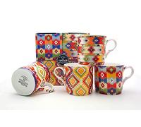 heritage FINE BONE CHINA SET OF 4 MUGS GIFT BOXED SHADES OF AZTEC MUGS FREE UK DELIVERY