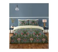 Heritage Flora Duvet Cover Set with pillowcases Navy/Multi in Single, Double and King sizes, Fully Reversible (navy, King (U.K. Standard))