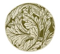 Heritage Floral Circle Rug in 100% Wool moss