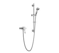Heritage Glastonbury Exposed Thermostatic Chrome Lever Shower Riser Kit With Handset - Lifetime Guarantee
