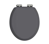 Heritage Graphite Toilet Seat with Soft Close Vintage Gold Hinges