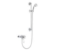 Heritage Highbrook Gloss Chrome Effect Single-Spray Pattern Exposed & Adjustable Shower Kit