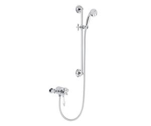 Heritage Highbrook Gloss Chrome Effect Single-Spray Pattern Exposed & Adjustable Shower Kit