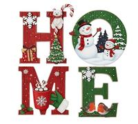 Heritage Holiday Home Sign, 4 Pcs Wooden Home Letters Wall Decor, Rustic Theme Christmas Art Wall Decor, Sign Letters Hanging W-all Decorations for Living Room Shelf Mantel Windowsill