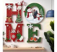 Heritage Holiday Home Sign - 4Pcs Christmas Wall Decor,Christmas Theme Home Letter Ornament Set,Sign Letters Hanging Wall Decorations,Welcome Your Family with More than Just a Decoration