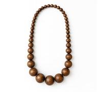 Heritage Hues Chunky Wooden Bead Unisex Necklace 80cm - Statement design - Brown