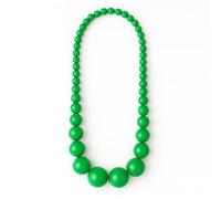 Heritage Hues Chunky Wooden Bead Unisex Necklace 80cm - Statement design - Green