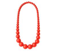 Heritage Hues Chunky Wooden Bead Unisex Necklace 80cm - Statement design - Red