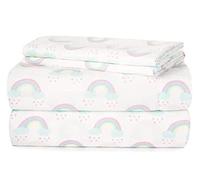 Heritage Kids 4 Piece Sheet Set, Including Fitted Sheet, Top Sheet and 2 Pillow Cases, Rainbow Print, Full