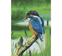 Heritage Kingfisher Counted Cross Stitch Kit, NAKF1508-E, 15 x 21 cm