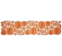 Heritage Lace Pumpkin Vine 14"x60" Orange Table Runner