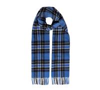 Heritage Large Check Cashmere Scarf with Tassels and Gift Box - Sapphire / One