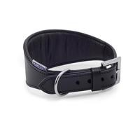 Heritage Leather Padded Greyhound Collar Black 35-48cm Sz 4-5
