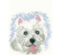 Heritage LFWP1031-A 7x7cm Aida Westie Puppy (A) Counted Cross Stitch Kit