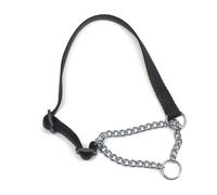 Heritage Nylon & Chain Check Collar Black 10mmx25-35cm Sz1-2