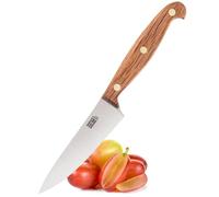 Heritage Oak 10cm|4in Cooks Knife - Sheffield Made by Taylors Eye Witness. High Carbon Stainless Steel Razor Sharp Blade. European Oak. Ergonomically Designed Wooden Handle. Brass Rivets. Full Tang.