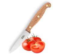 Heritage Oak 8cm|3.5in Vegetable Knife - Sheffield Made by Taylors Eye Witness. High Carbon Stainless Steel Razor Sharp Blade. European Oak. Ergonomically Designed Handle. Brass Rivets. Full Tang.