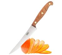 Heritage Oak Scalloped Utility Knife - 13cm|5in. Sheffield Made By Taylors Eye Witness. High Carbon Stainless Steel Razor Sharp Blade. Ergonomically Designed Wooden Oak Handle. Brass Rivets. Full Tang